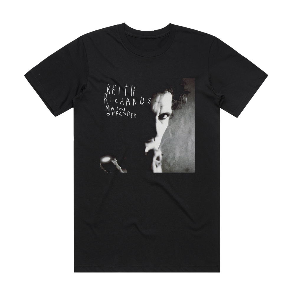 Keith Richards Main Offender Album Cover T-Shirt Black – ALBUM COVER T ...