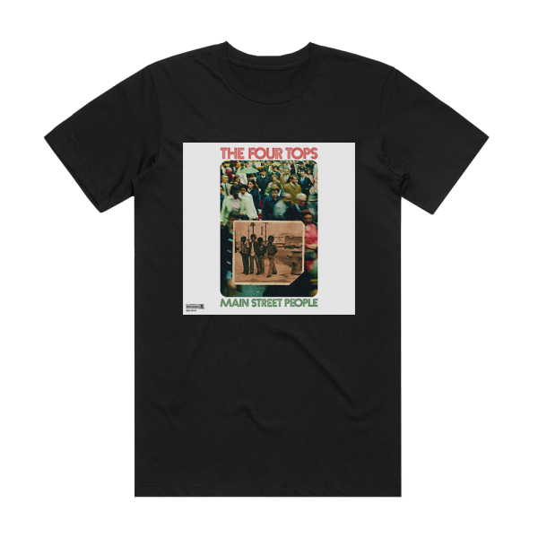 Four Tops Main Street People Album Cover T-Shirt Black