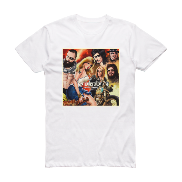 Moderatto Malditos Pecadores Album Cover T-Shirt White