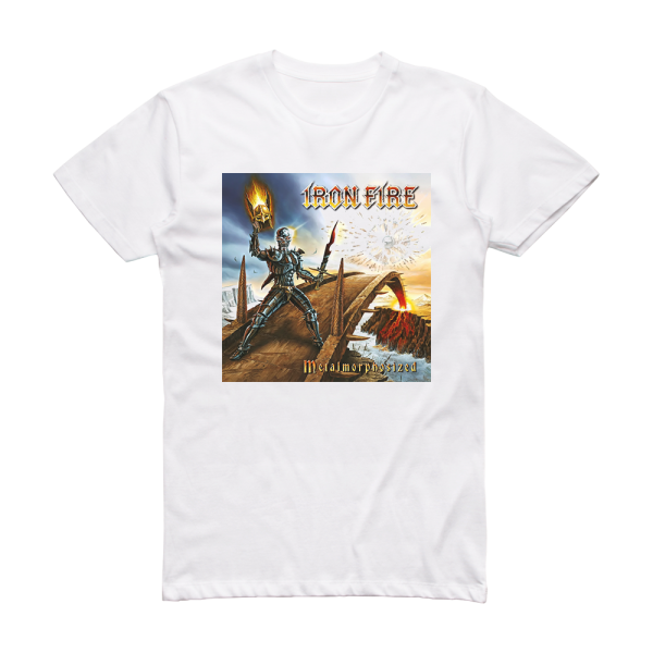Iron Fire Metalmorphosized Album Cover T-Shirt White
