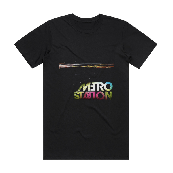 Metro Station Metro Station Album Cover T-Shirt Black