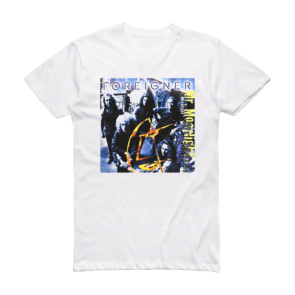 Foreigner Mr Moonlight Album Cover T-Shirt White – ALBUM COVER T-SHIRTS