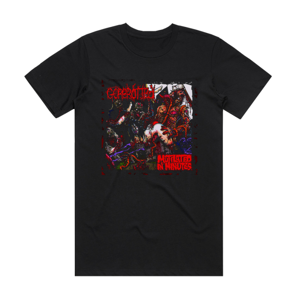 Gorerotted Mutilated In Minutes Album Cover T-Shirt Black