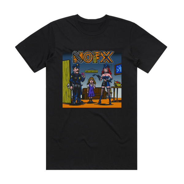 NOFX My Stepdads A Cop And My Stepmoms A Domme Album Cover T-Shirt Black