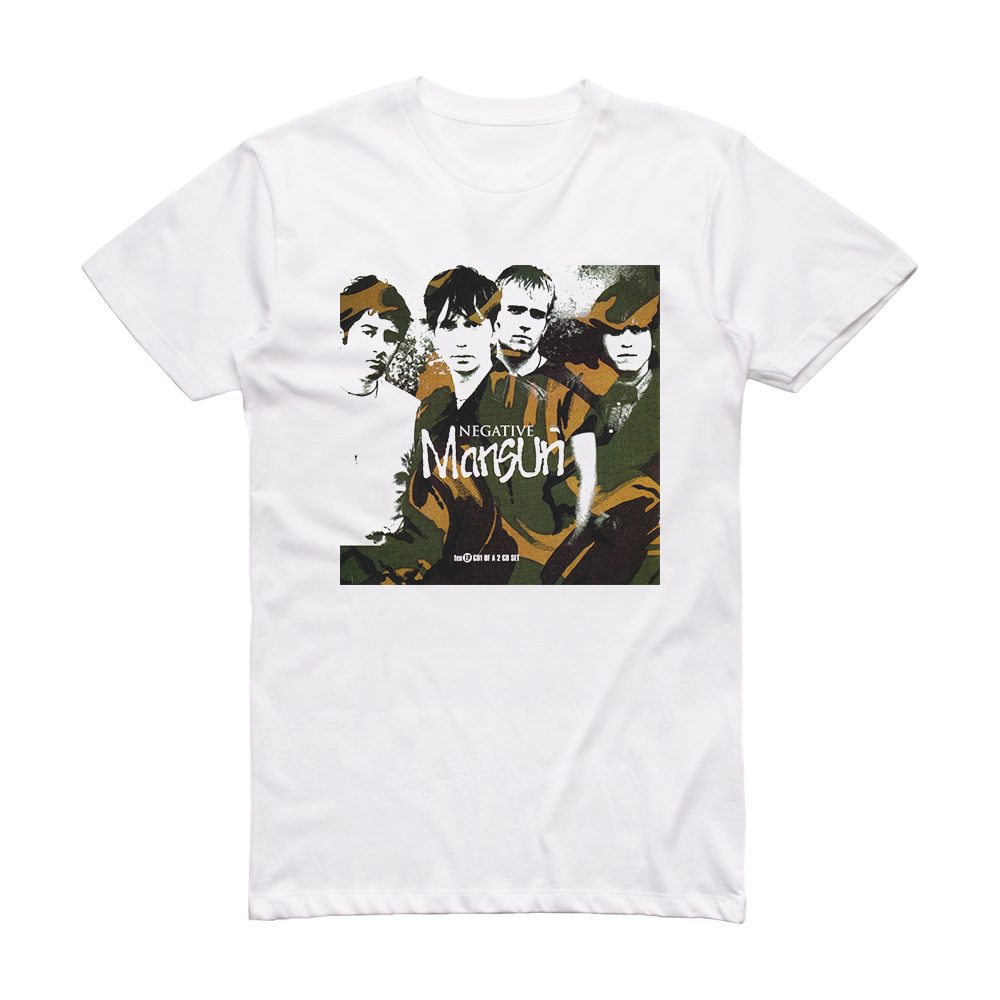 Mansun Negative Album Cover T-Shirt White – ALBUM COVER T-SHIRTS