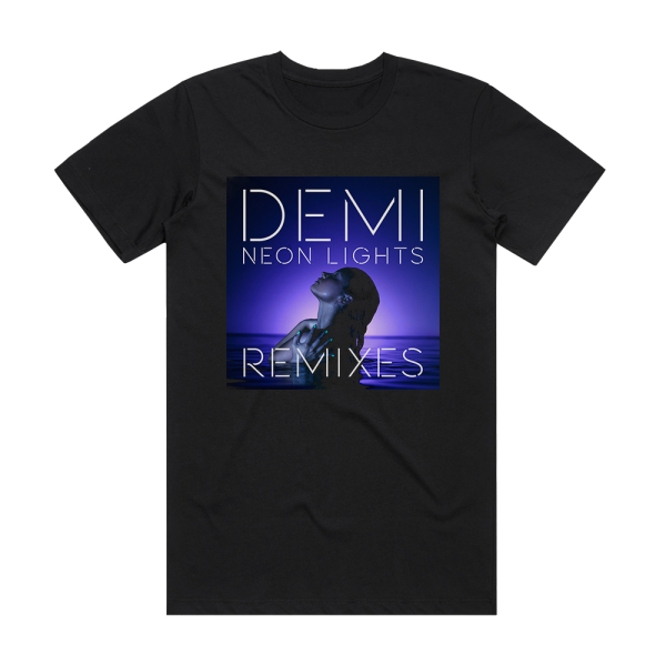 Demi Lovato Neon Lights Album Cover T-Shirt Black