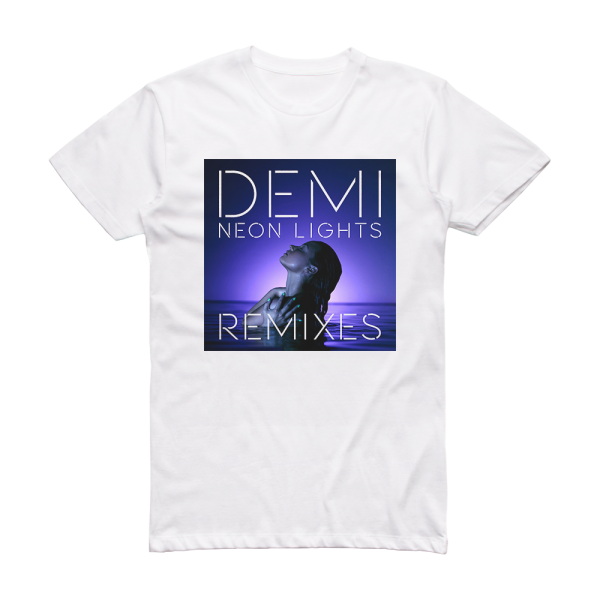 Demi Lovato Neon Lights Album Cover T-Shirt White