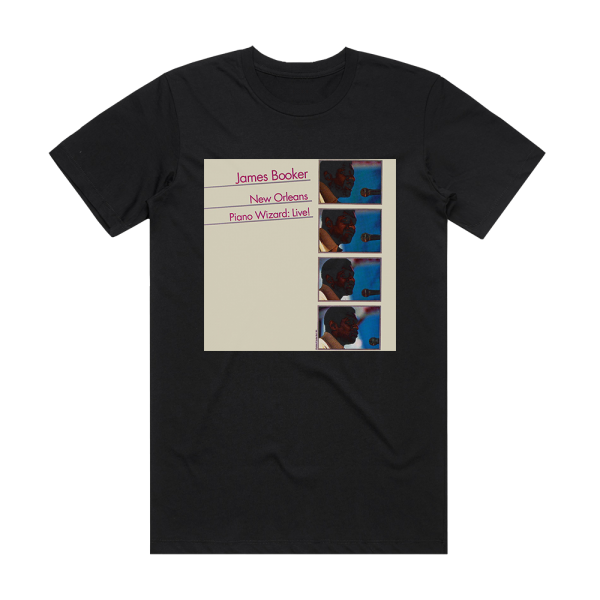 James Booker New Orleans Piano Wizard Live Album Cover T-Shirt Black