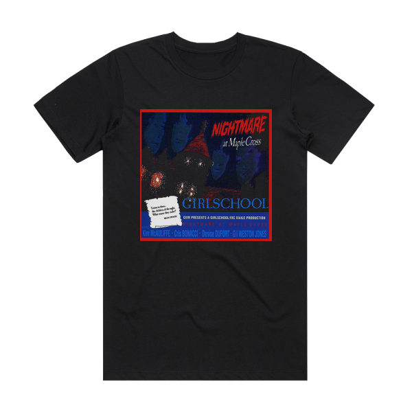 Girlschool Nightmare At Maple Cross Us Album Cover T-Shirt Black
