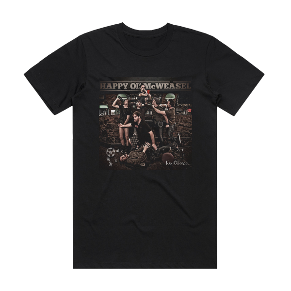 Happy Ol McWeasel No Offence Album Cover T-Shirt Black