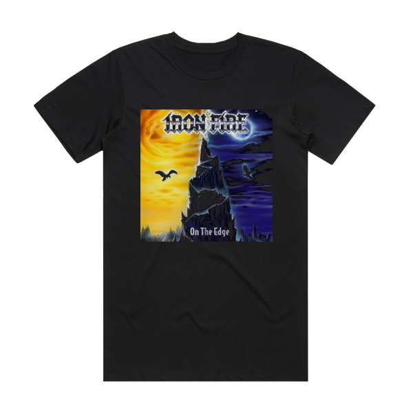 Iron Fire On The Edge Album Cover T-Shirt Black