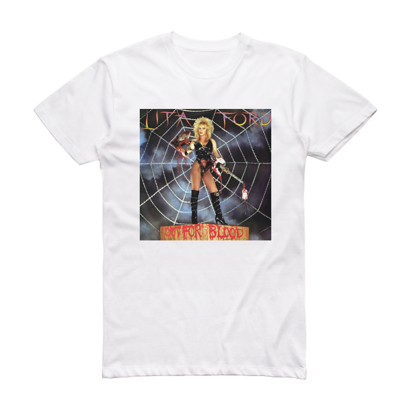 Lita Ford Out For Blood 1 Album Cover T-Shirt White