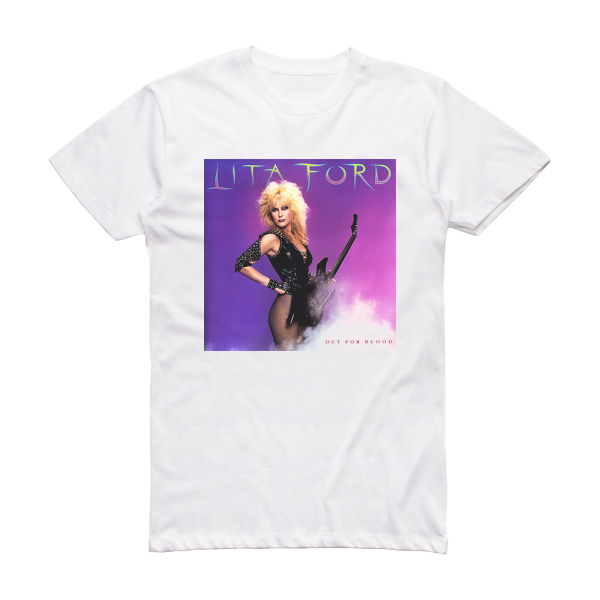 Lita Ford Out For Blood 2 Album Cover T-Shirt White