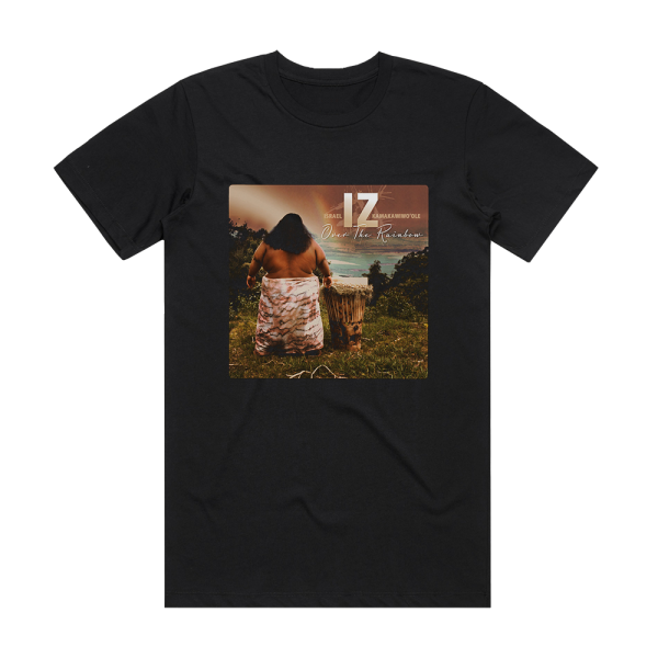 Israel Kamakawiwoole Over The Rainbow Album Cover T-Shirt Black