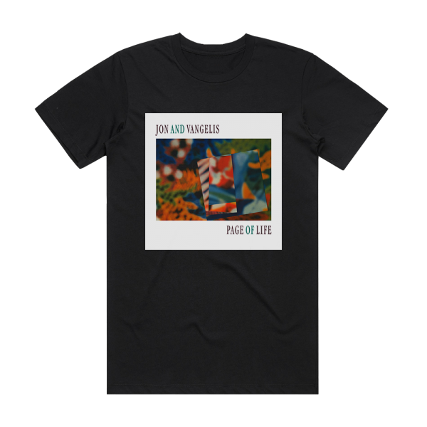 Jon and Vangelis Page Of Life Album Cover T-Shirt Black