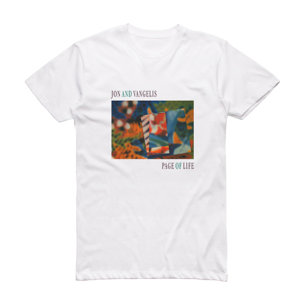 Jon and Vangelis Page Of Life Album Cover T-Shirt White