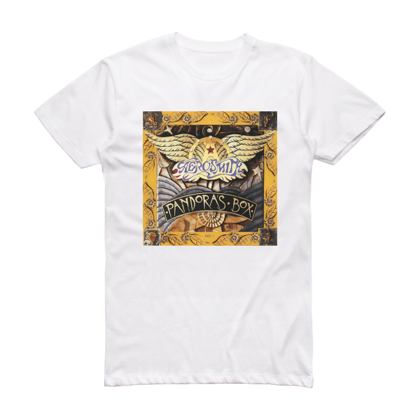 Aerosmith Pandoras Box 1 Album Cover T-Shirt White – ALBUM COVER T-SHIRTS