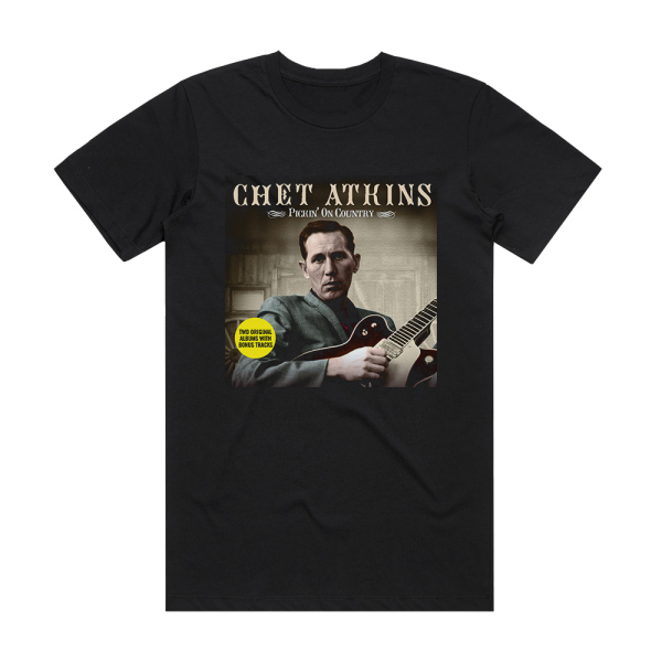Chet Atkins Pickin On Country Album Cover T-Shirt Black