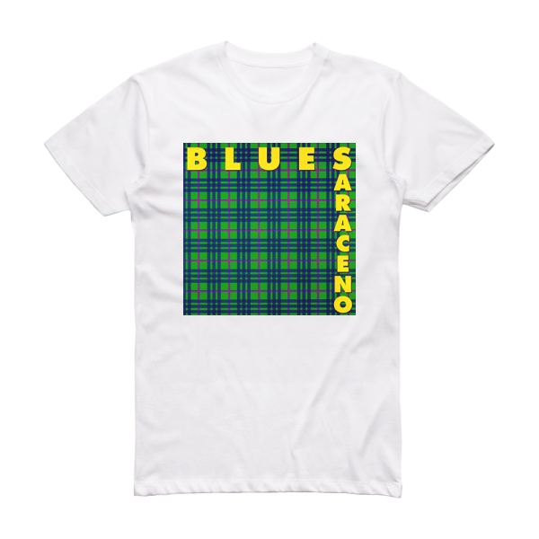 Blues Saraceno Plaid Album Cover T-Shirt White