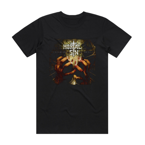 Mortal Sin Psychology Of Death Album Cover T-Shirt Black