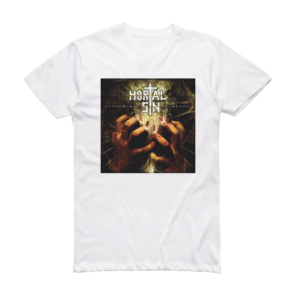 Mortal Sin Psychology Of Death Album Cover T-Shirt White