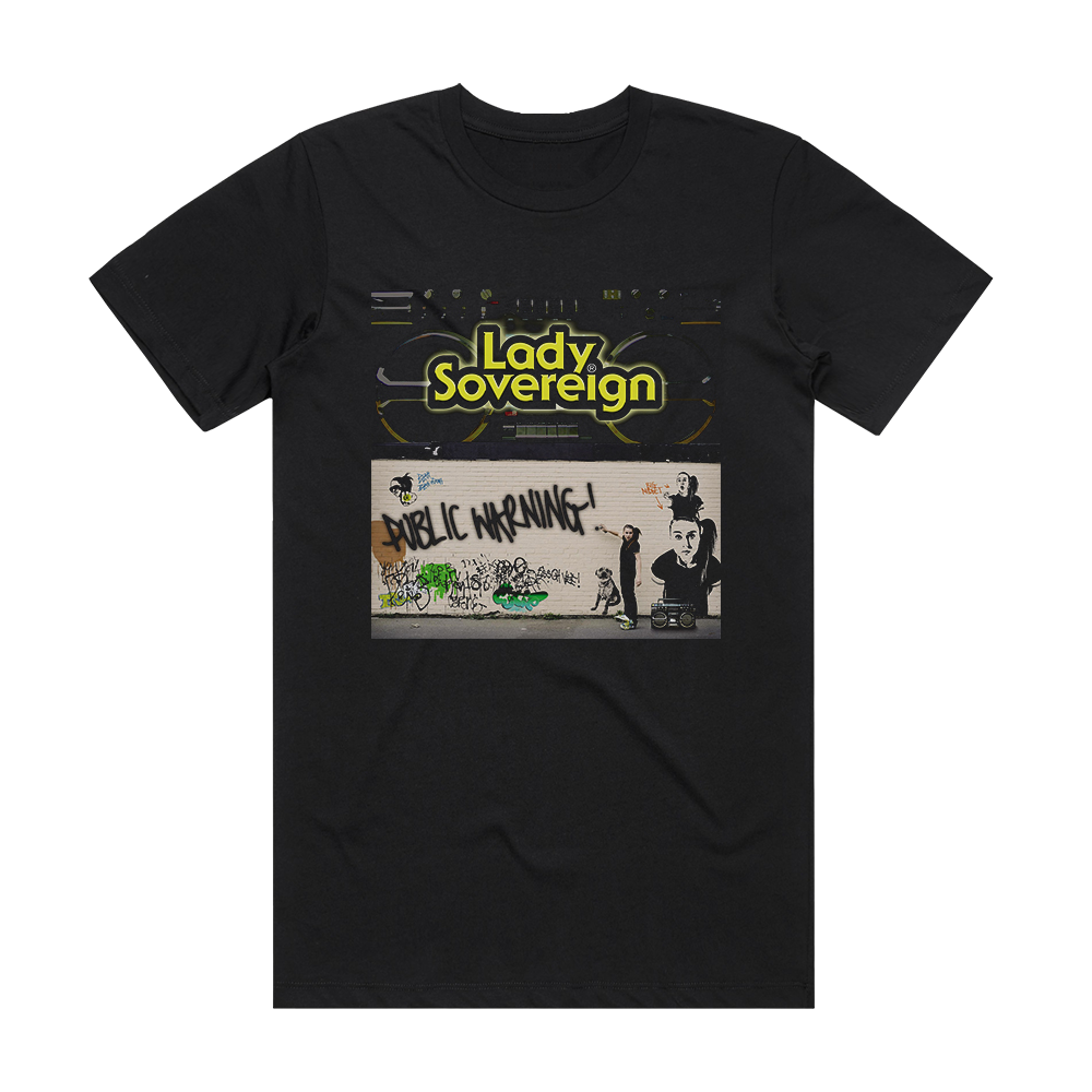 Lady Sovereign Public Warning Album Cover T-Shirt Black – ALBUM COVER T- SHIRTS