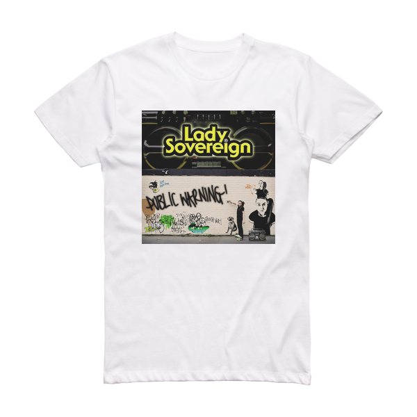 Lady Sovereign Public Warning Album Cover T-Shirt White