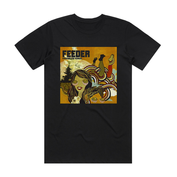 Feeder Pushing The Senses Album Cover T-Shirt Black