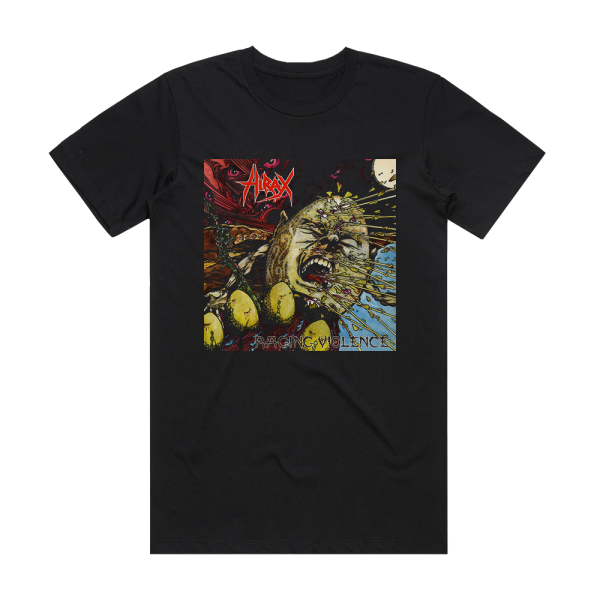 Hirax Raging Violence Album Cover T-Shirt Black