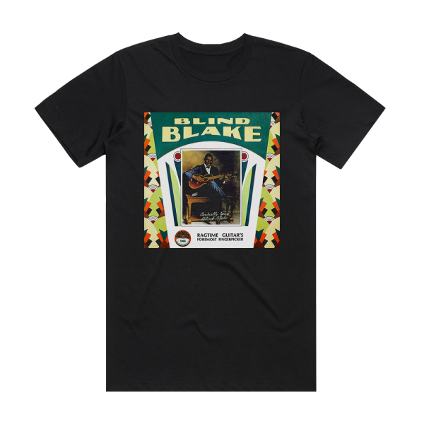 Blind Blake Ragtime Guitars Foremost Fingerpicker Album Cover T-Shirt Black