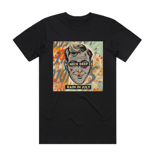 Neck Deep Rain In July Album Cover T-Shirt Black