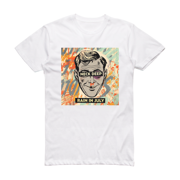 Neck Deep Rain In July Album Cover T-Shirt White