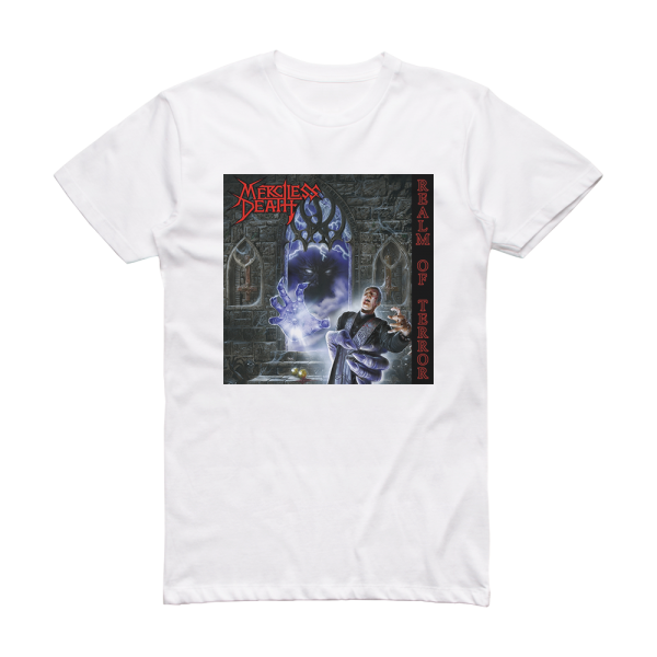 Merciless Death Realm Of Terror Album Cover T-Shirt White