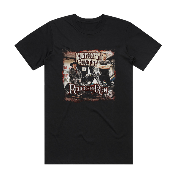 Montgomery Gentry Rebels On The Run Album Cover T-Shirt Black