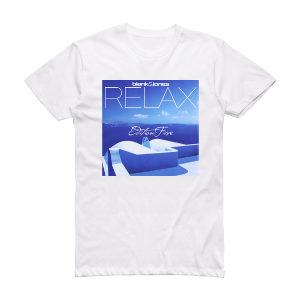 Blank and Jones Relax Edition Five Album Cover T-Shirt White