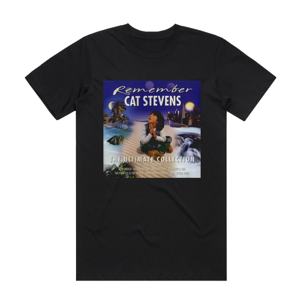 Cat Stevens Remember The Ultimate Collection Album Cover T-Shirt Black