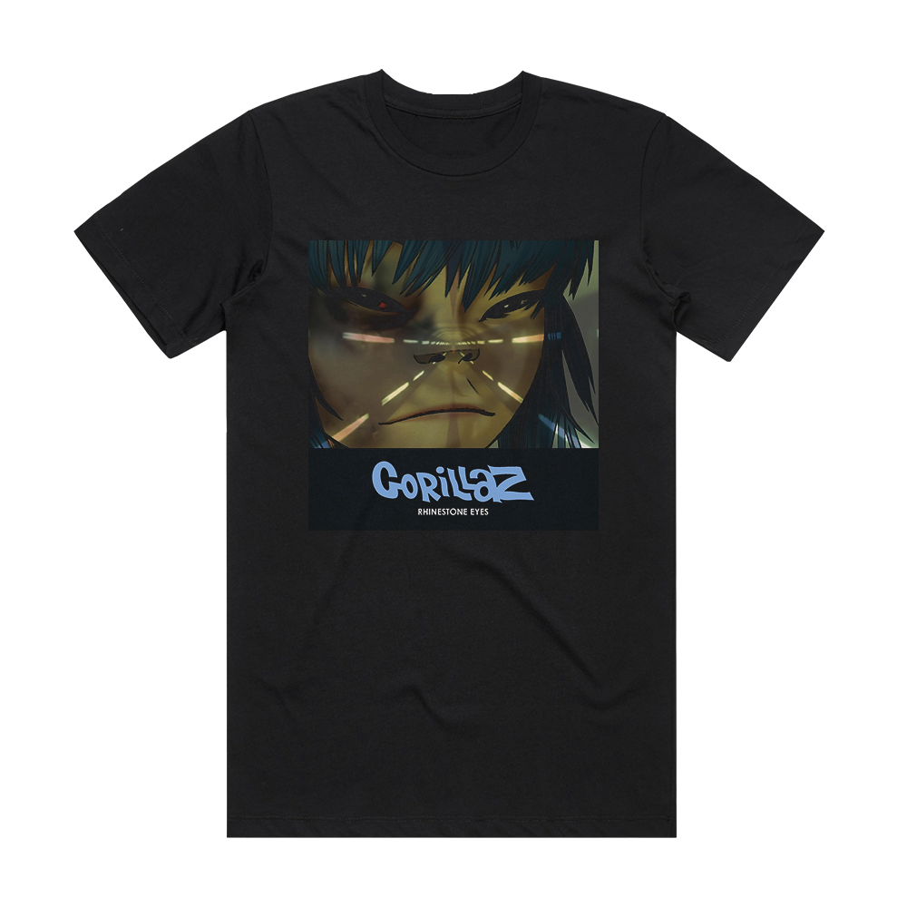 Gorillaz Rhinestone Eyes Album Cover T-Shirt Black – ALBUM COVER T-SHIRTS