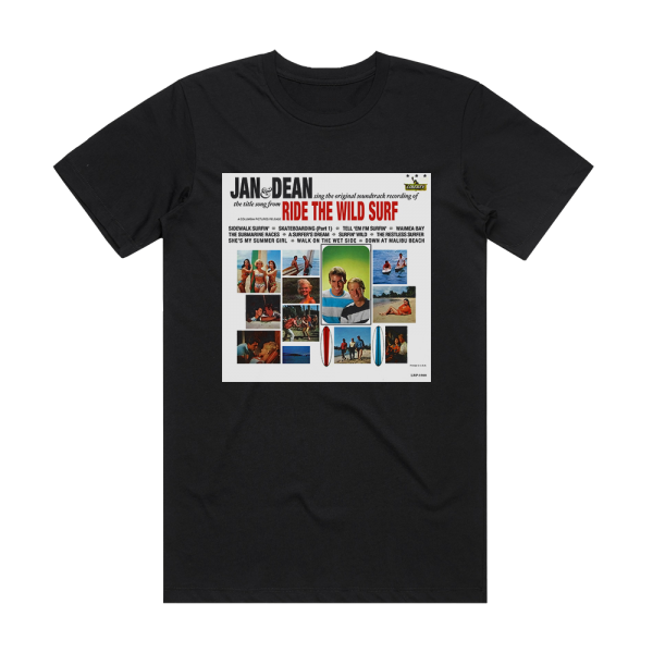 Jan and Dean Ride The Wild Surf The Little Old Lady From Pasadena Album Cover T-Shirt Black