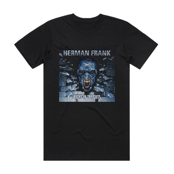 Herman Frank Right In The Guts Album Cover T-Shirt Black