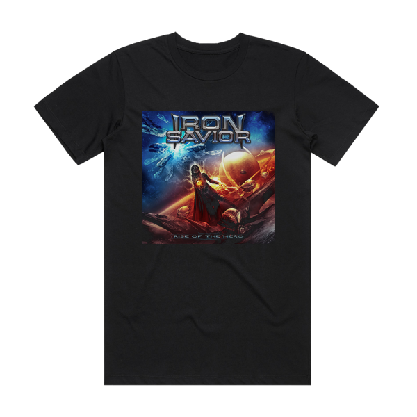 Iron Savior Rise Of The Hero Album Cover T-Shirt Black