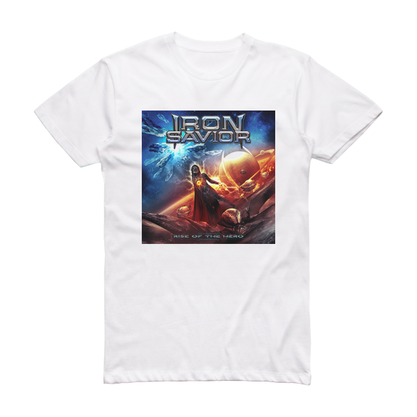 Iron Savior Rise Of The Hero Album Cover T-Shirt White