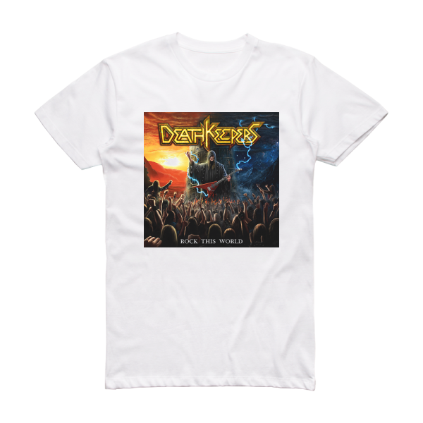 Death Keepers Rock This World 1 Album Cover T-Shirt White