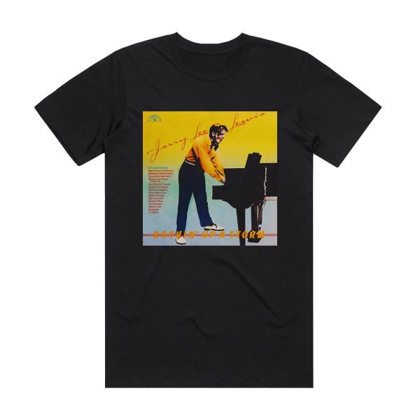 Jerry Lee Lewis Rockin Up A Storm Album Cover T-Shirt Black