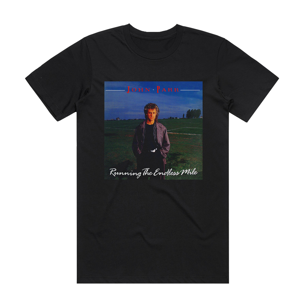 John Parr Running The Endless Mile Album Cover T-Shirt Black