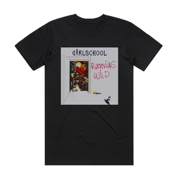 Girlschool Running Wild Album Cover T-Shirt Black