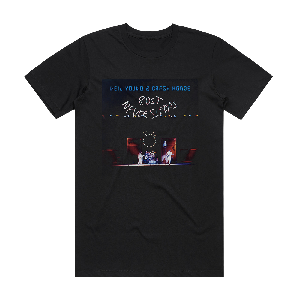 Neil Young and Crazy Horse Rust Never Sleeps Album Cover T-Shirt Black ...