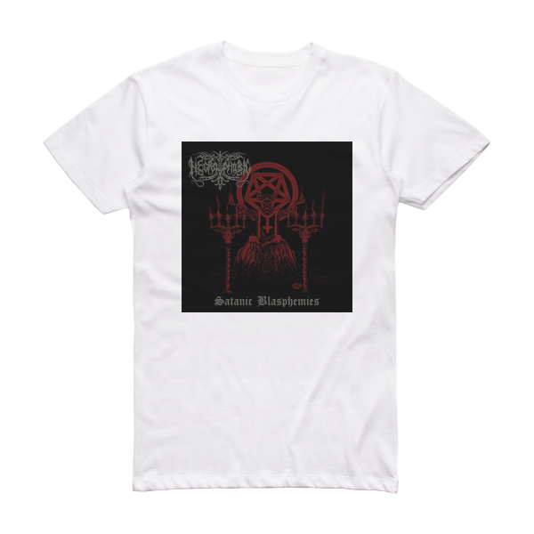 Necrophobic Satanic Blasphemies Album Cover T-Shirt White