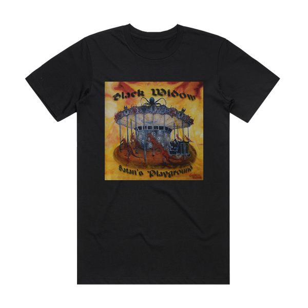 Black Widow Satans Playground Album Cover T-Shirt Black