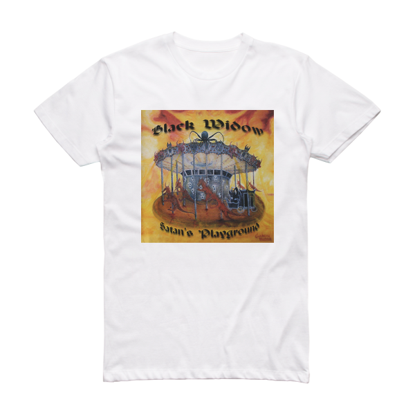 Black Widow Satans Playground Album Cover T-Shirt White