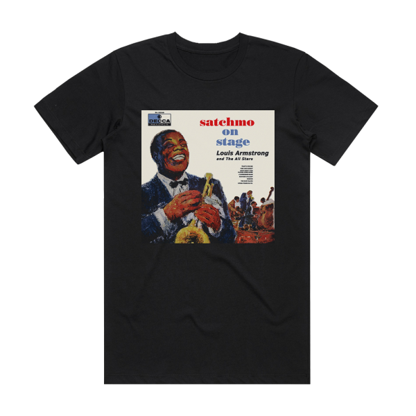 Louis Armstrong and His All-Stars Satchmo On Stage Album Cover T-Shirt Black